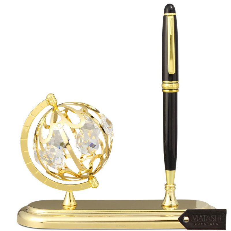 MatashiCrystal Executive Globe Pen Holder & Reviews Wayfair